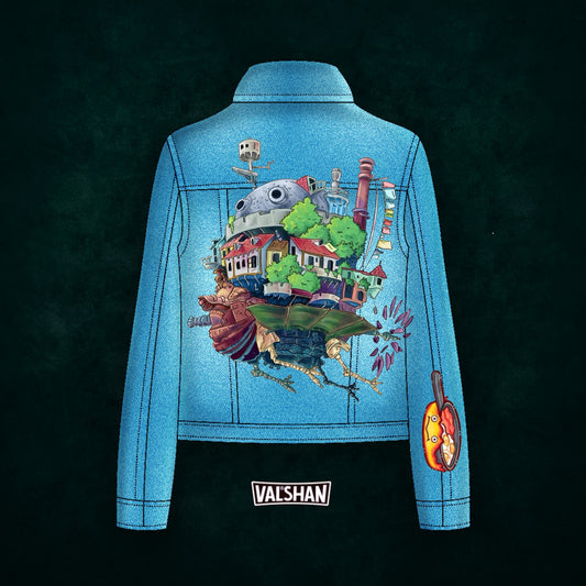Réservation Custom Howl's Moving Castle / Le Château Ambulant - Miyazaki / Jacket Handmade Painting (ACOMPTE)