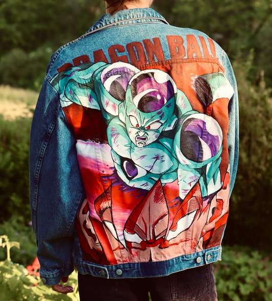 Custom Dragon Ball - Freezer X Goku / Handmade painting Jacket veste customisée art