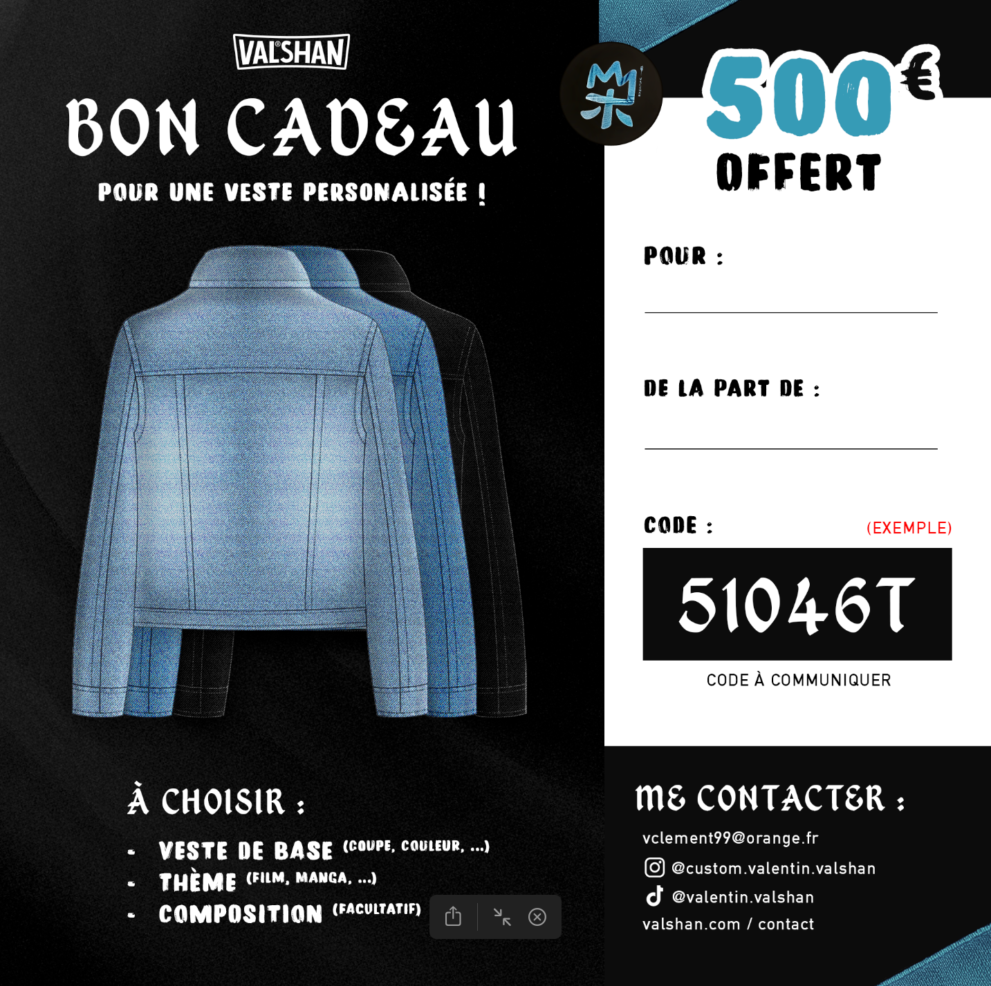 Carte Cadeau d'une valeur de 500€