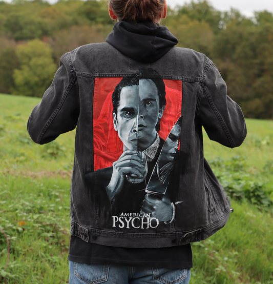 Custom American Psycko / Handmade painting Jacket veste customisée art