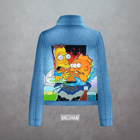 Réservation Custom Simpson's - Professor Frink & The Blinky fish / Jacket Handmade Painting (ACOMPTE)