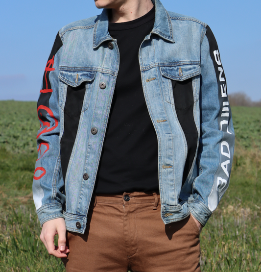 Custom Bad Omens / Handmade painting Jacket veste customisée art