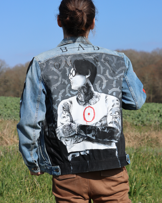 Custom Bad Omens / Handmade painting Jacket veste customisée art