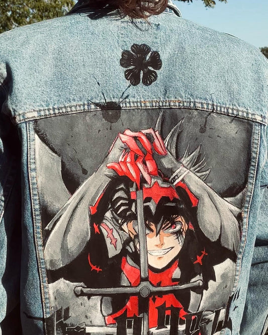 Custom Black Clover / Handmade painting Jacket veste customisée art