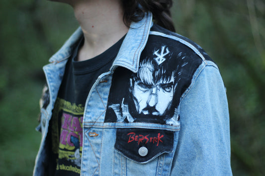 Custom Berserk / Handmade painting Jacket veste customisée art