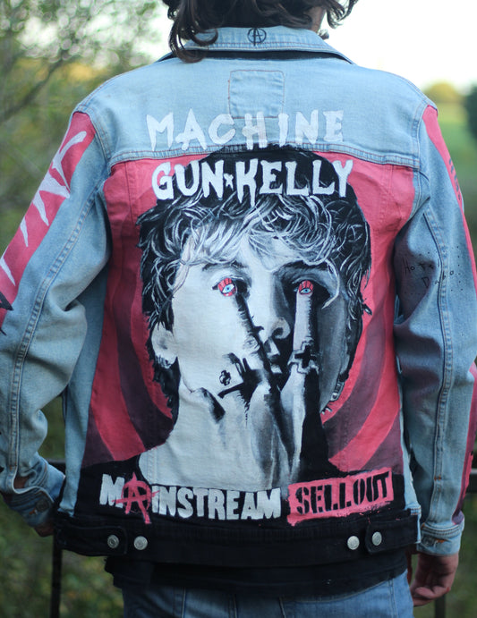 Custom Machine Gun Kelly / Handmade painting Jacket veste customisée art