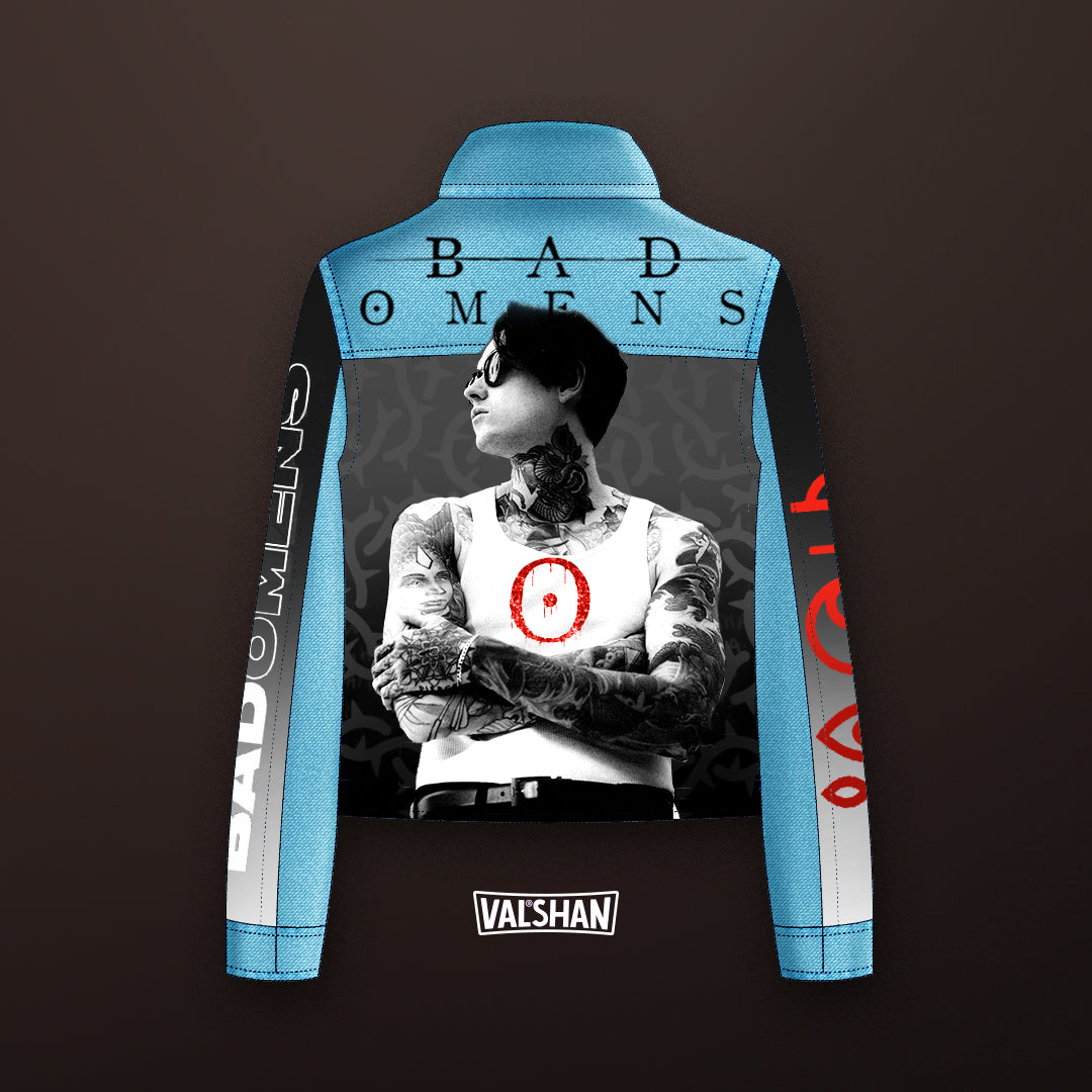 Custom Bad Omens / Handmade painting Jacket veste customisée art