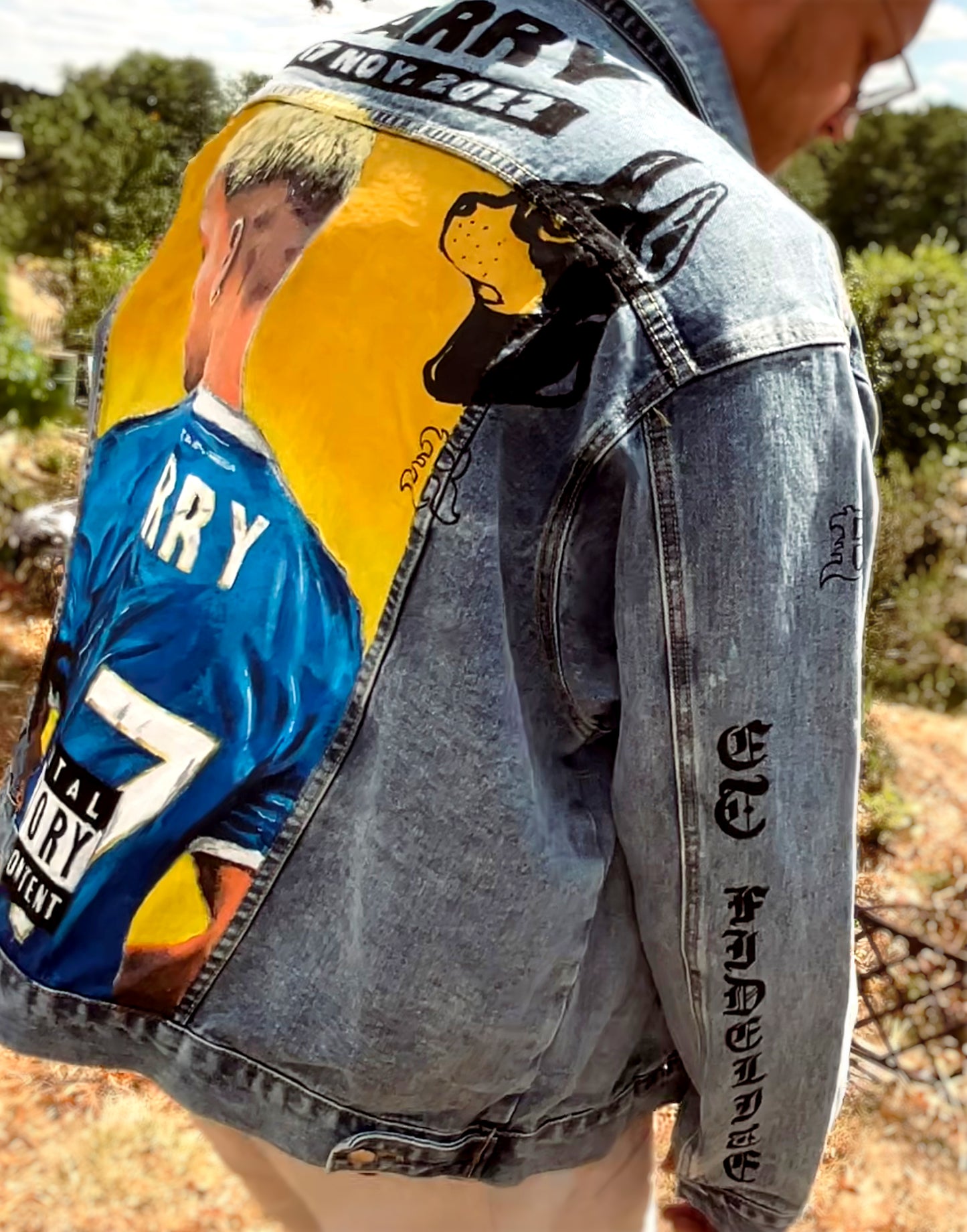 Custom Larry / Handmade painting Jacket veste customisée art