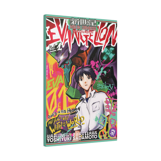 Canva Neon Genesis Evangelion, Couverture Alternative vol.1 : L'Ange, L'Assaut - Matte Canvas, Stretched, 12cm x 18cm Art & Wall Decor
