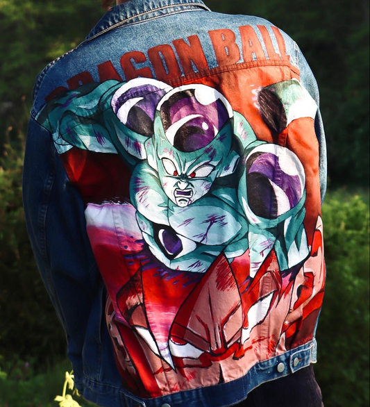 Custom Dragon Ball - Freezer X Goku / Handmade painting Jacket veste customisée art