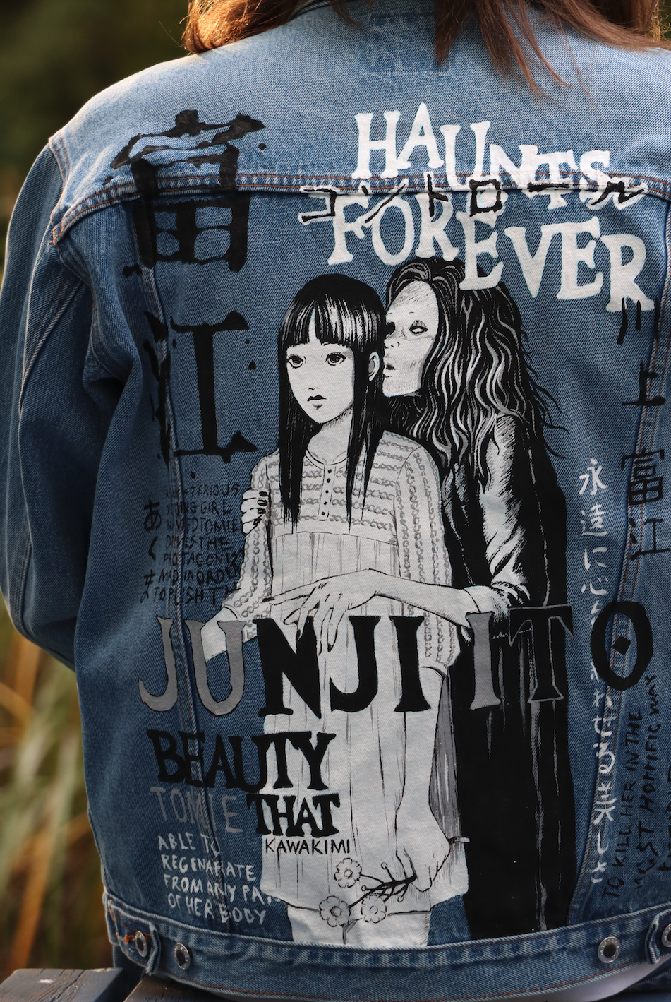Custom Junji Ito / Handmade painting Jacket veste customisée Art