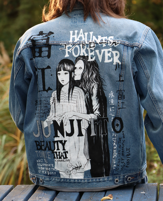 Custom Junji Ito / Handmade painting Jacket veste customisée Art