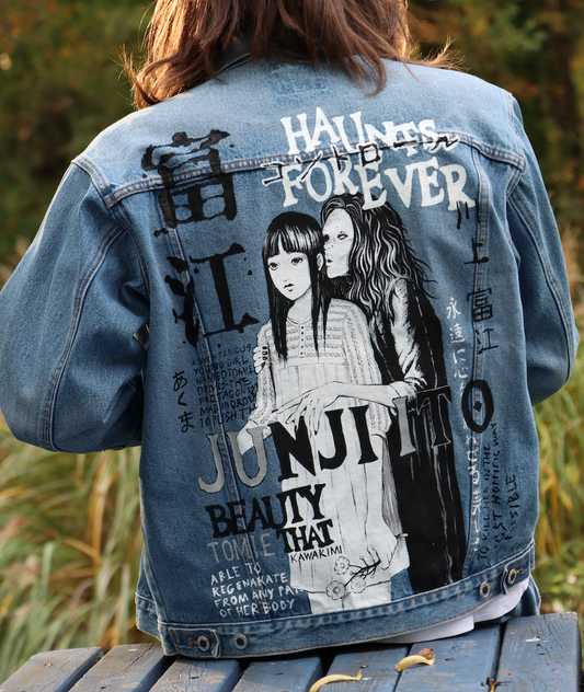 Custom Junji Ito / Handmade painting Jacket veste customisée Art