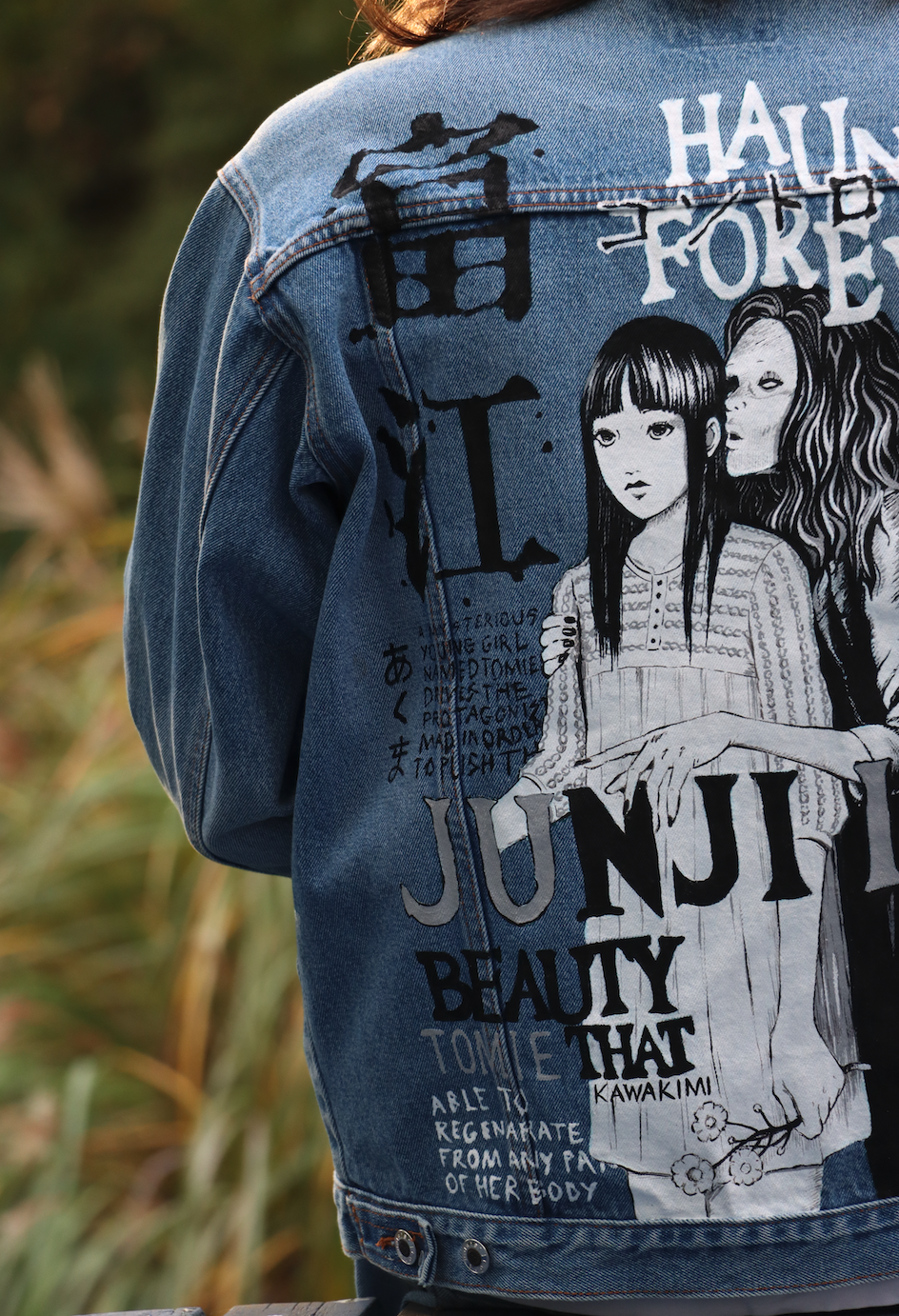 Custom Junji Ito / Handmade painting Jacket veste customisée Art