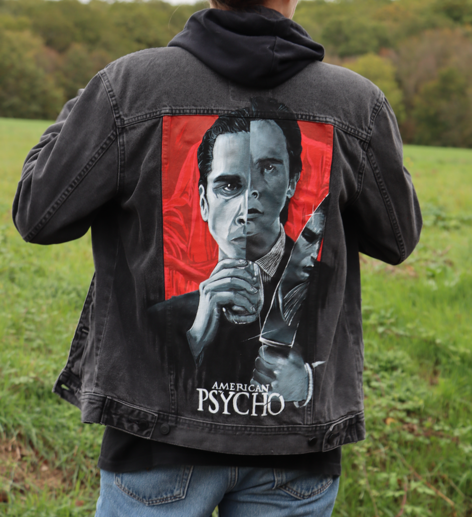 Custom American Psycko / Handmade painting Jacket veste customisée art