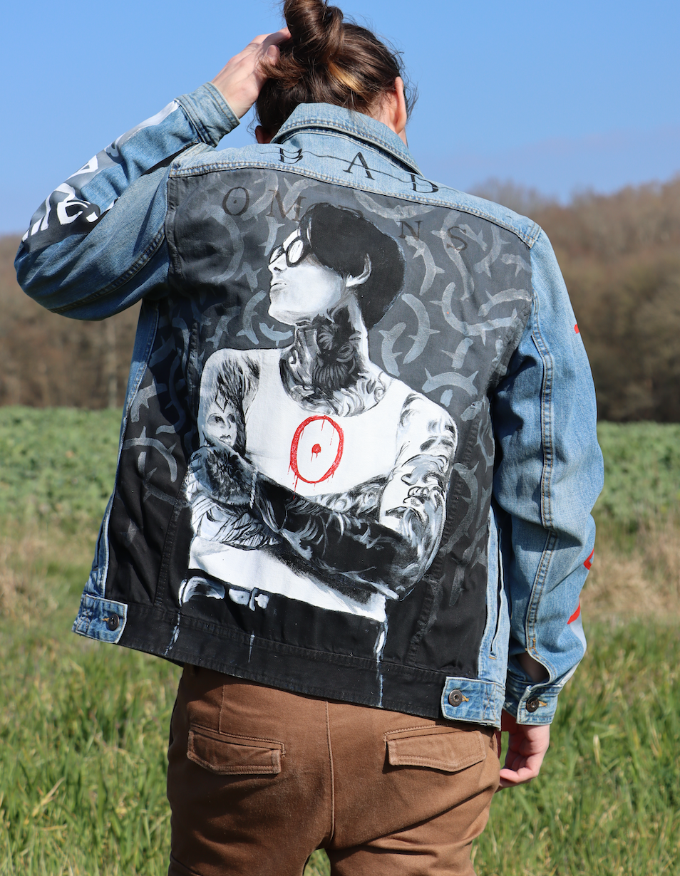 Custom Bad Omens / Handmade painting Jacket veste customisée art