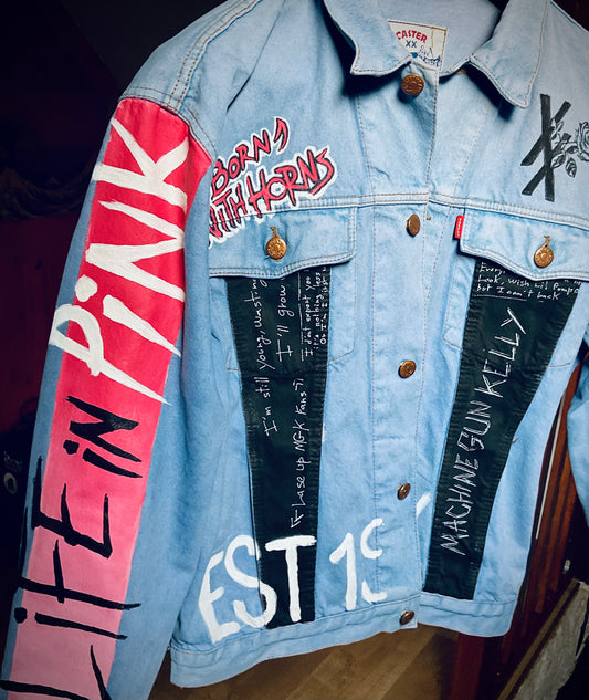 Custom Machine Gun Kelly - Mainstream Sellout / Handmade painting Jacket veste customisée art