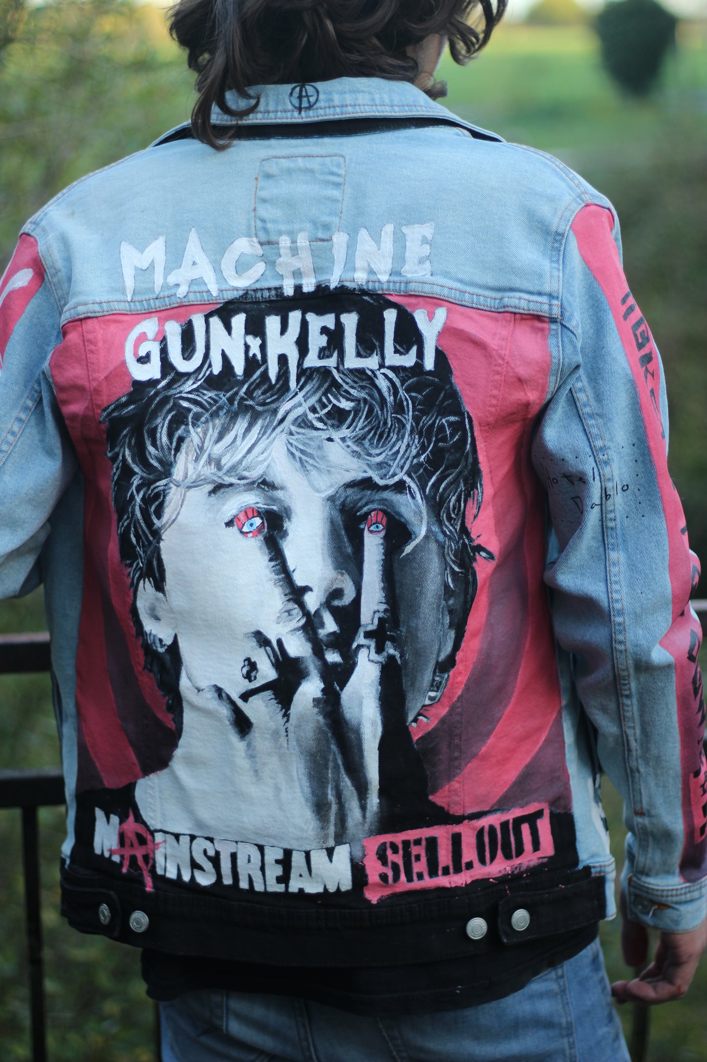Custom Machine Gun Kelly / Handmade painting Jacket veste customisée art