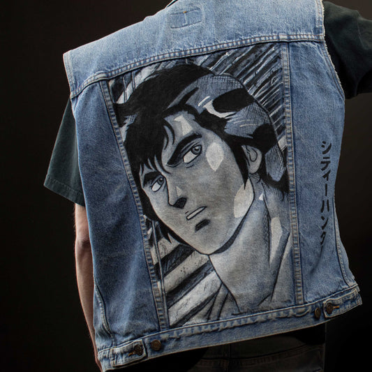 Custom City Hunter - Nicky Larson / Handmade painting Jacket veste customisée art